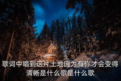 歌词中唱到这片土地因为有你才会变得清晰是什么歌是什么歌