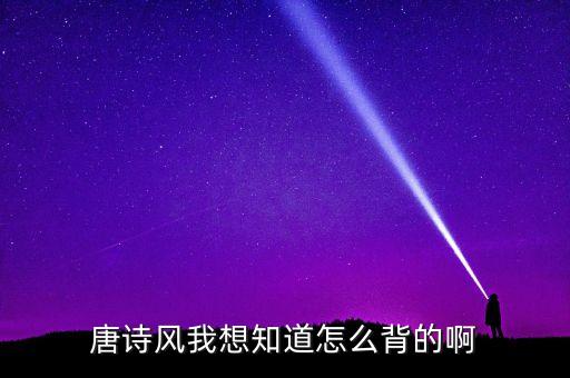 唐诗风我想知道怎么背的啊