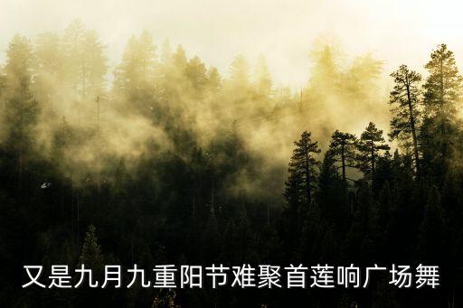 又是九月九重阳节难聚首莲响广场舞