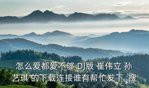 怎么爱都爱不够 DJ版 崔伟立 孙艺琪 的下载连接谁有帮忙发下  搜