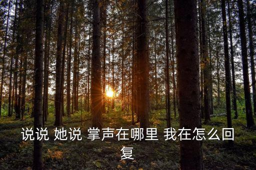 说说 她说 掌声在哪里 我在怎么回复
