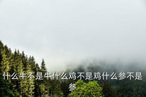 什么牛不是牛什么鸡不是鸡什么参不是参