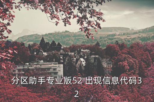 分区助手专业版52 出现信息代码32