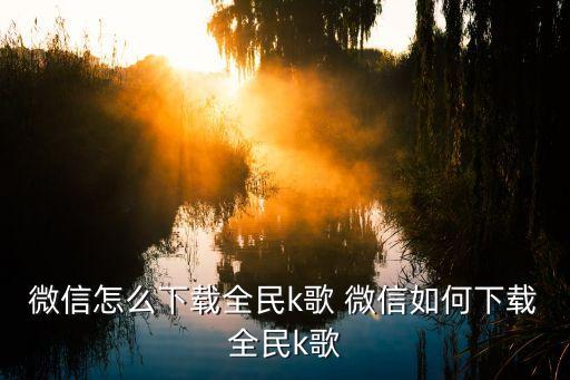 下载安装全民k歌微信登录，如何用微信登录全民开歌了