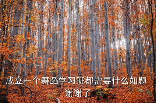 成立一个舞蹈学习班都需要什么如题 谢谢了
