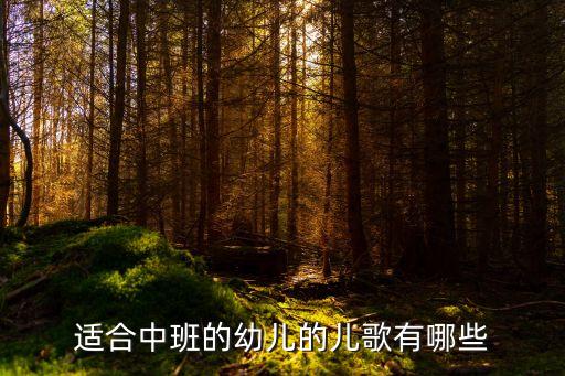 适合中班的幼儿的儿歌有哪些