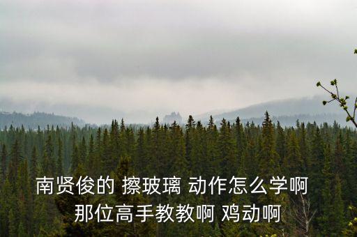 南贤俊的 擦玻璃 动作怎么学啊  那位高手教教啊 鸡动啊