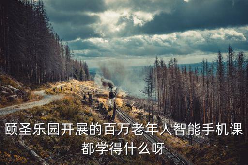 颐圣乐园开展的百万老年人智能手机课都学得什么呀