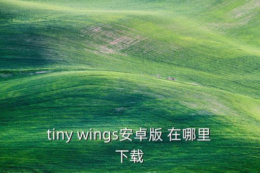tiny wings安卓版 在哪里下载