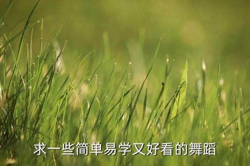求一些简单易学又好看的舞蹈
