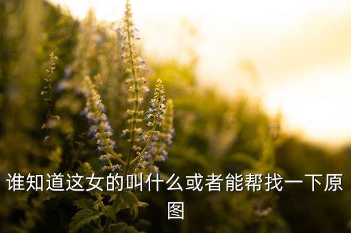 谁知道这女的叫什么或者能帮找一下原图
