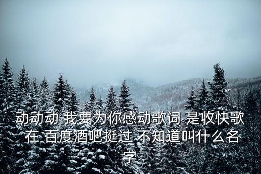 动动动 我要为你感动歌词 是收快歌 在 百度酒吧挺过 不知道叫什么名字