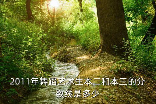 2011年舞蹈艺术生本二和本三的分数线是多少