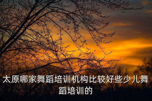 太原哪家舞蹈培训机构比较好些少儿舞蹈培训的