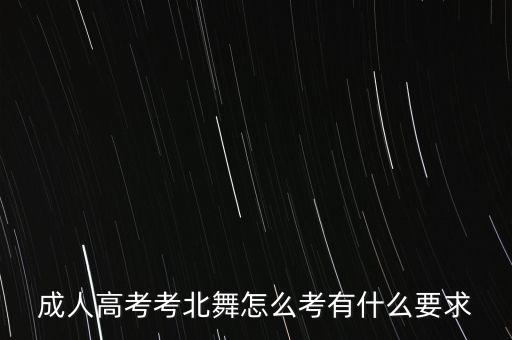 成人高考考北舞怎么考有什么要求