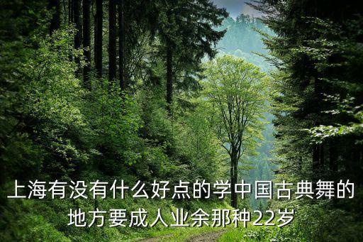 上海哪里有学古典舞，上海哪里有学古典舞的