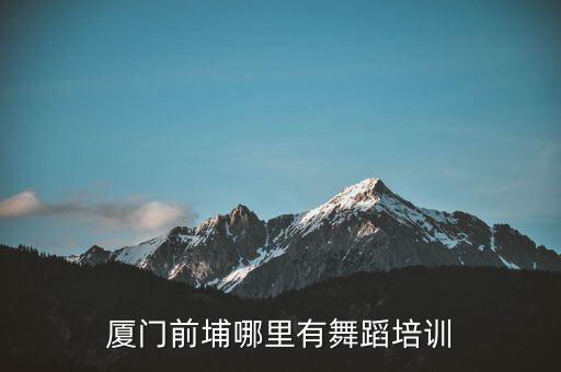厦门前埔哪里有舞蹈培训