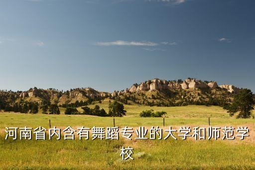 河南省内含有舞蹈专业的大学和师范学校