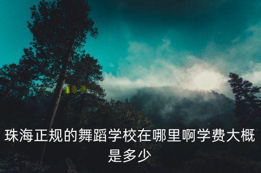 珠海正规的舞蹈学校在哪里啊学费大概是多少