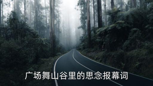 广场舞山谷里的思念报幕词