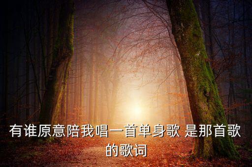 有谁原意陪我唱一首单身歌 是那首歌的歌词