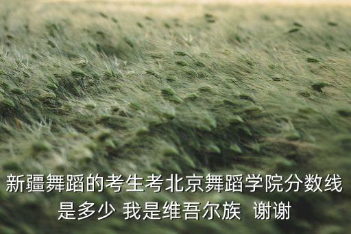 新疆舞蹈的考生考北京舞蹈学院分数线是多少 我是维吾尔族  谢谢