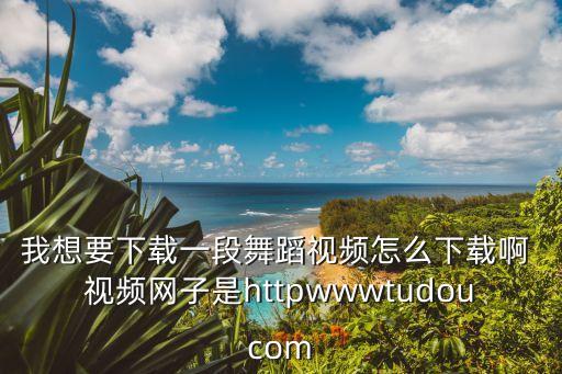我想要下载一段舞蹈视频怎么下载啊 视频网子是httpwwwtudoucom
