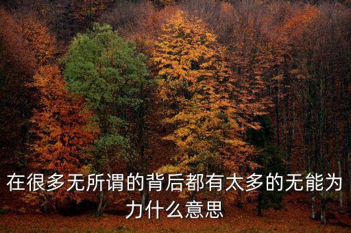 无所谓的背后是什么，许嵩的寻雾启示中的我无所谓的创作背景是什么