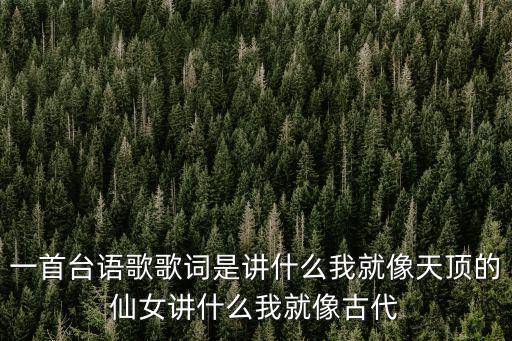 讲什么我亲像天顶的仙女，一首台语歌歌词是讲什么我就像天顶的仙女讲什么我就像古代