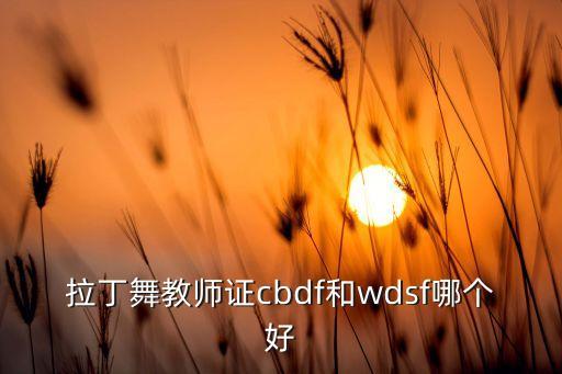 拉丁舞教师证cbdf和wdsf哪个好