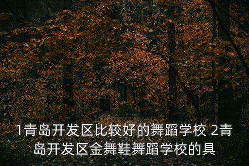 1青岛开发区比较好的舞蹈学校 2青岛开发区金舞鞋舞蹈学校的具