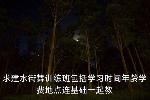 求建水街舞训练班包括学习时间年龄学费地点连基础一起教