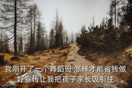 我刚开了一个舞蹈班 怎样才能省钱做好宣传让我把孩子家长吸引住