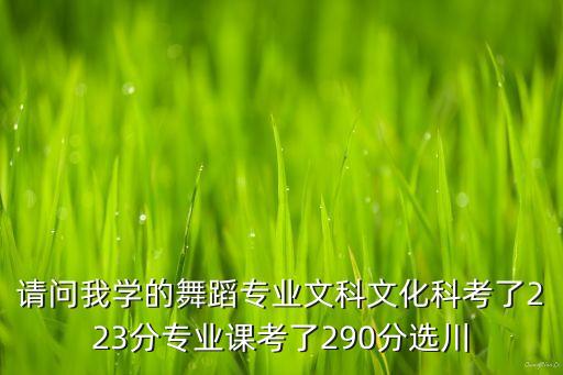 请问我学的舞蹈专业文科文化科考了223分专业课考了290分选川
