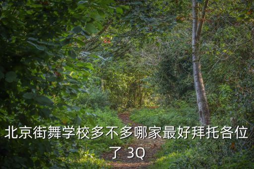 北京街舞学校多不多哪家最好拜托各位了 3Q
