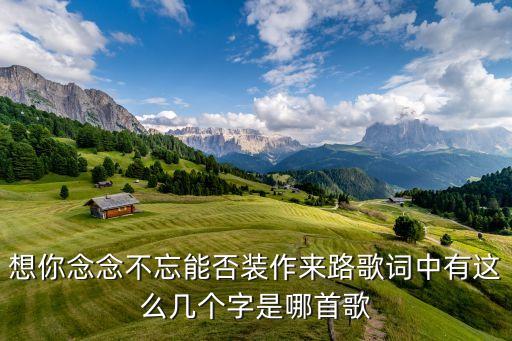 想你念念不忘能否装作来路歌词中有这么几个字是哪首歌