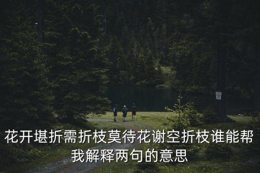 谁梦中空折柴什么意思，花开堪折需折枝莫待花谢空折枝谁能帮我解释两句的意思
