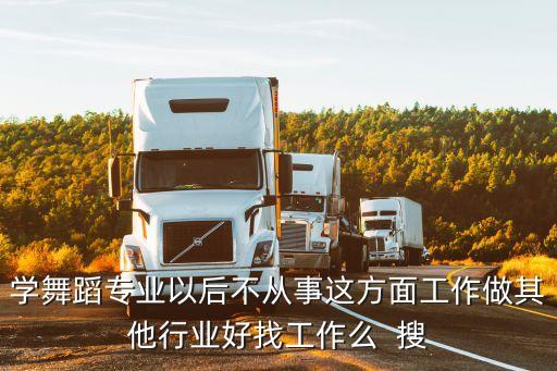 学舞蹈专业以后不从事这方面工作做其他行业好找工作么  搜