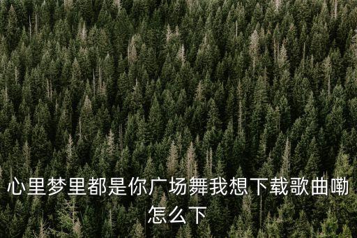 广场舞都是你，心里梦里都是你广场舞我想下载歌曲嘞怎么下