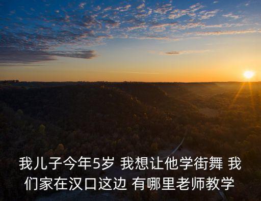 我儿子今年5岁 我想让他学街舞 我们家在汉口这边 有哪里老师教学