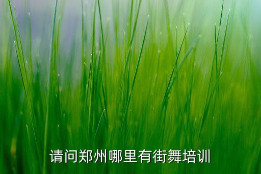 请问郑州哪里有街舞培训