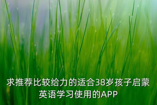 求推荐比较给力的适合38岁孩子启蒙英语学习使用的APP