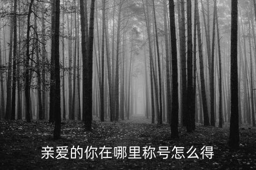 亲爱的你在哪里称号怎么得