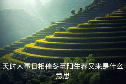 天时人事日相催冬至阳生春又来是什么意思