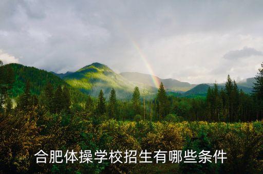 合肥体操学校招生有哪些条件