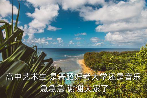 高中艺术生 是舞蹈好考大学还是音乐 急急急 谢谢大家了