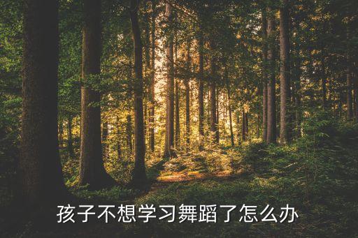 孩子不想学习舞蹈了怎么办