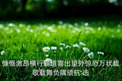 慷慨激昂横行霸道喜出望外惊恐万状载歌载舞负隅顽抗 选