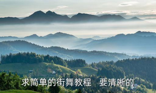 求简单的街舞教程   要清晰的