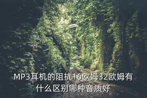 MP3耳机的阻抗16欧姆32欧姆有什么区别哪种音质好